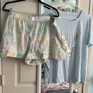 Victoria's Secret Pastel Tie-Dye Pajama Set